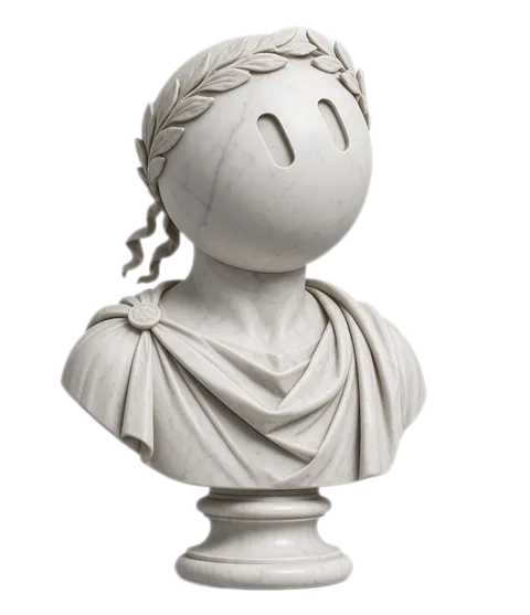 Marble bust statue from the book cover